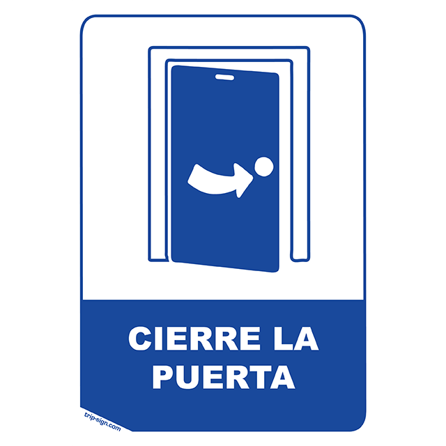 Aviso Cerrar Puerta