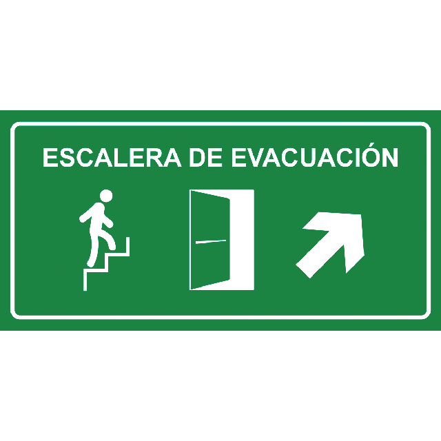 Aviso Escalera de Evacuación Superior Derecha