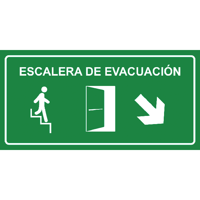 Aviso Escaleras de Evacuación Inferior Derecha