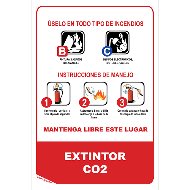 Aviso Extintor CO2