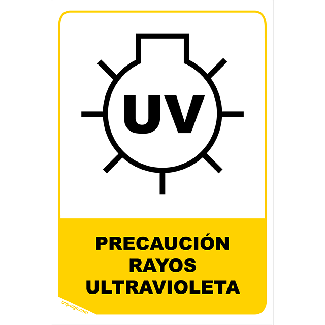 Aviso Precaucion rayos ultravioleta