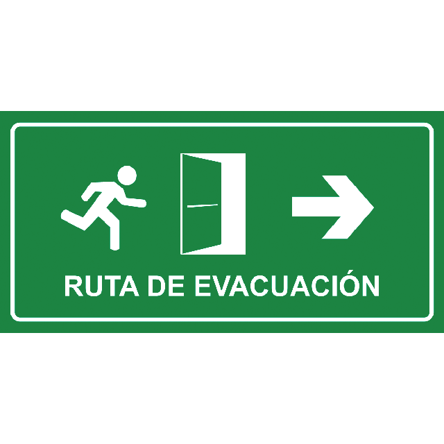 Aviso Ruta de Evacuación Derecha