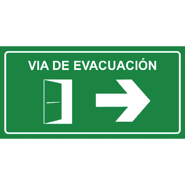 Aviso Via de Evacuación Derecho