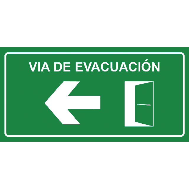 Aviso Via de Evacuación Izquierdo