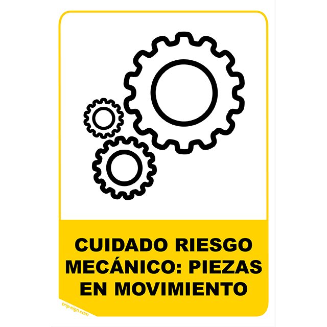 Aviso cuidado riesgo mecanico