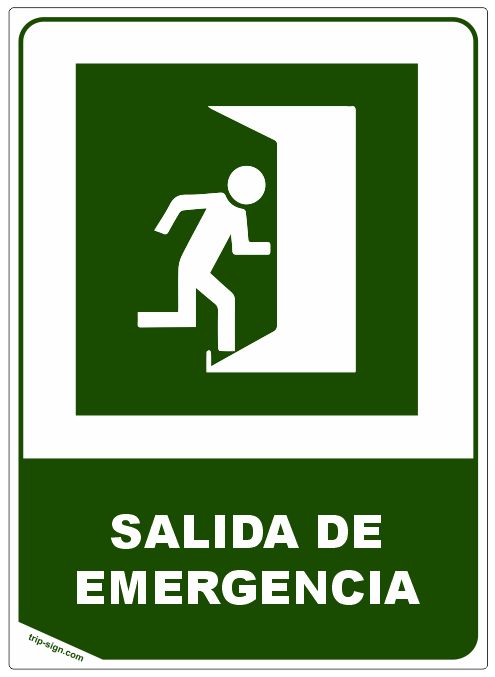 Aviso de Salida de Emergencia Rectangular