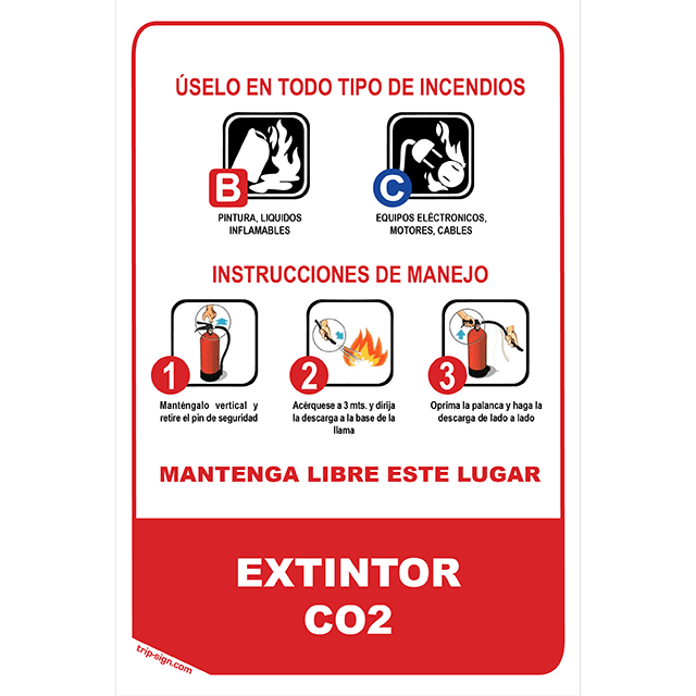 Señal extintor de CO2
